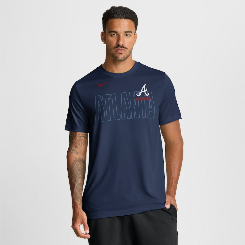 Atlanta Braves Nike Knockout Team Legend Dri-FIT T-Shirt - Navy - Nike Discount