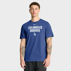 Los Angeles Dodgers Nike Stacked Tri-Blend T-Shirt - Heather Royal - Nike Sale