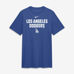 Los Angeles Dodgers Nike Stacked Tri-Blend T-Shirt - Heather Royal - Nike Sale