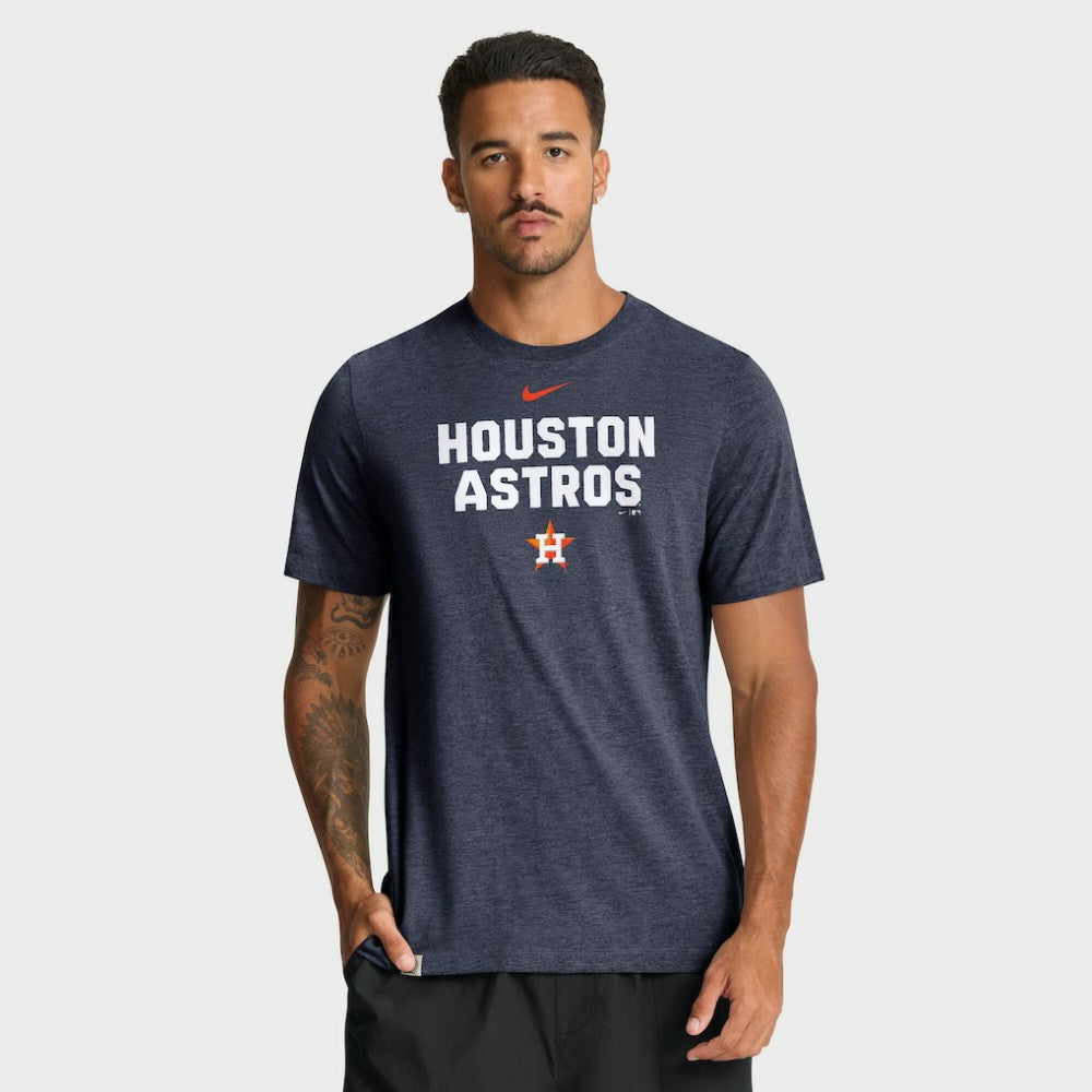 Houston Astros Nike Stacked Tri-Blend T-Shirt - Heather Navy - Nike Discount