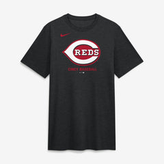 Cincinnati Reds Nike Tri-Blend Logo T-Shirt - Black - Nike on Sale