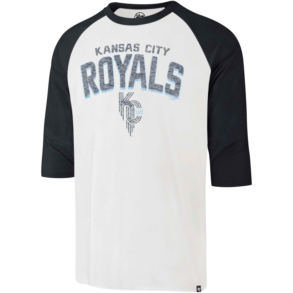 Kansas City Royals '47 City Connect Crescent Franklin Raglan 3/4-Sleeve T-Shirt - Cream - 47 brand Online