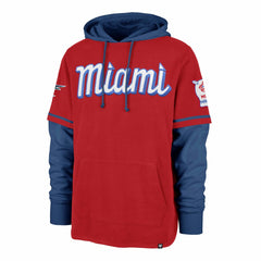 Miami Marlins '47 City Connect Trifecta Shortstop Pullover Hoodie - Red - 47 brand Sale