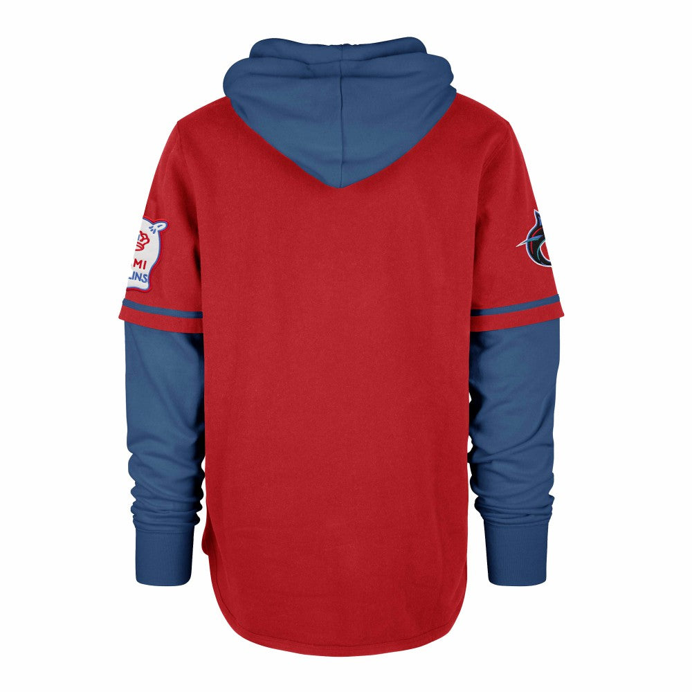 Miami Marlins '47 City Connect Trifecta Shortstop Pullover Hoodie - Red - 47 brand Sale