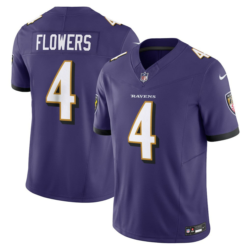 Nike Zay Flowers Baltimore Ravens Vapor F.U.S.E. Limited Jersey Purple