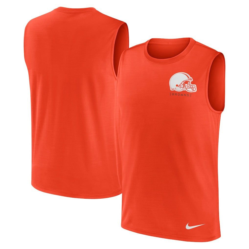 Nike Cleveland Browns Large Logo Lightweight Dri-FIT Muscle Tank Top Orange