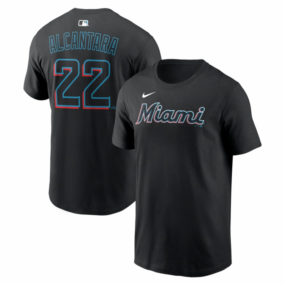 Sandy Alcantara Miami Marlins Nike Home Name & Number T-Shirt - Black - Nike Online