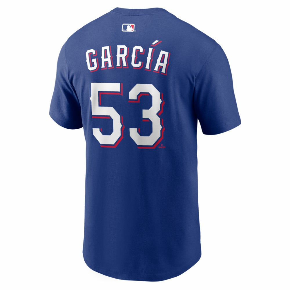 Adolis Garcia Texas Rangers Nike Name & Number T-Shirt - Royal - Nike Lifestyle