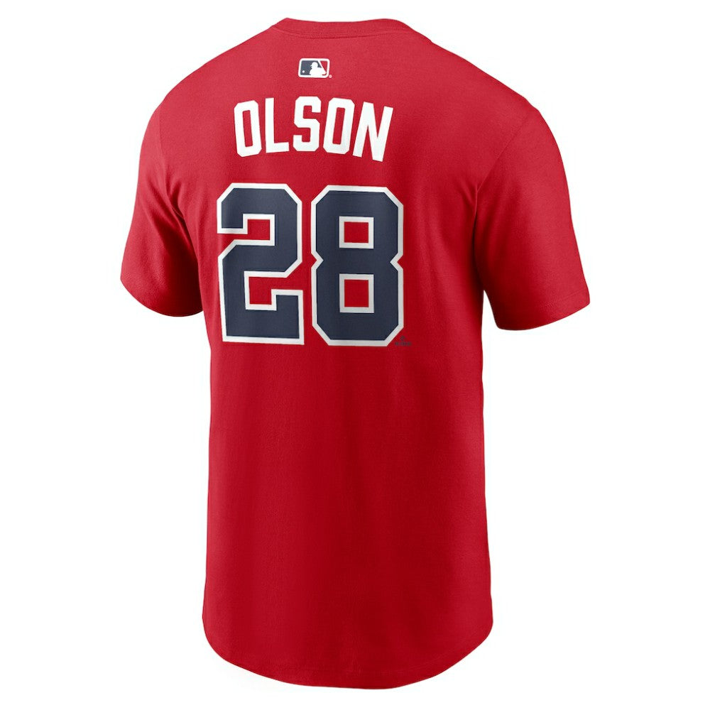 Matt Olson Atlanta Braves Nike Home Name & Number T-Shirt - Red - Nike on Sale