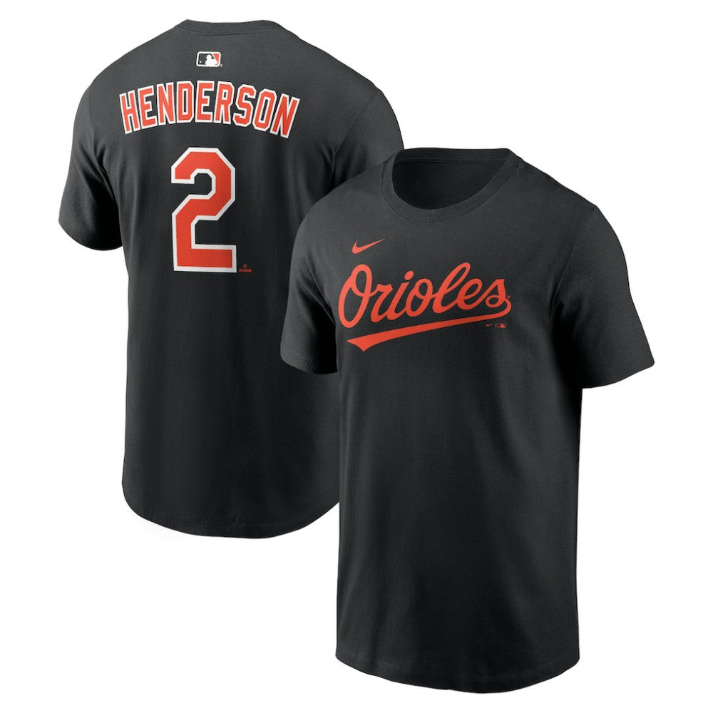 Gunnar Henderson Baltimore Orioles Nike Name & Number T-Shirt - Black - Nike Lifestyle
