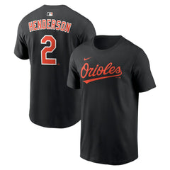 Gunnar Henderson Baltimore Orioles Nike Name & Number T-Shirt - Black - Nike Lifestyle