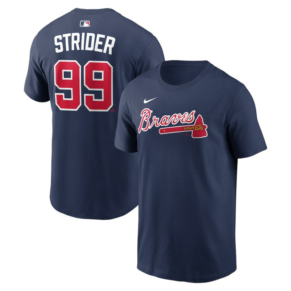 Spencer Strider Atlanta Braves Nike Name & Number T-Shirt - Navy - Nike Sale