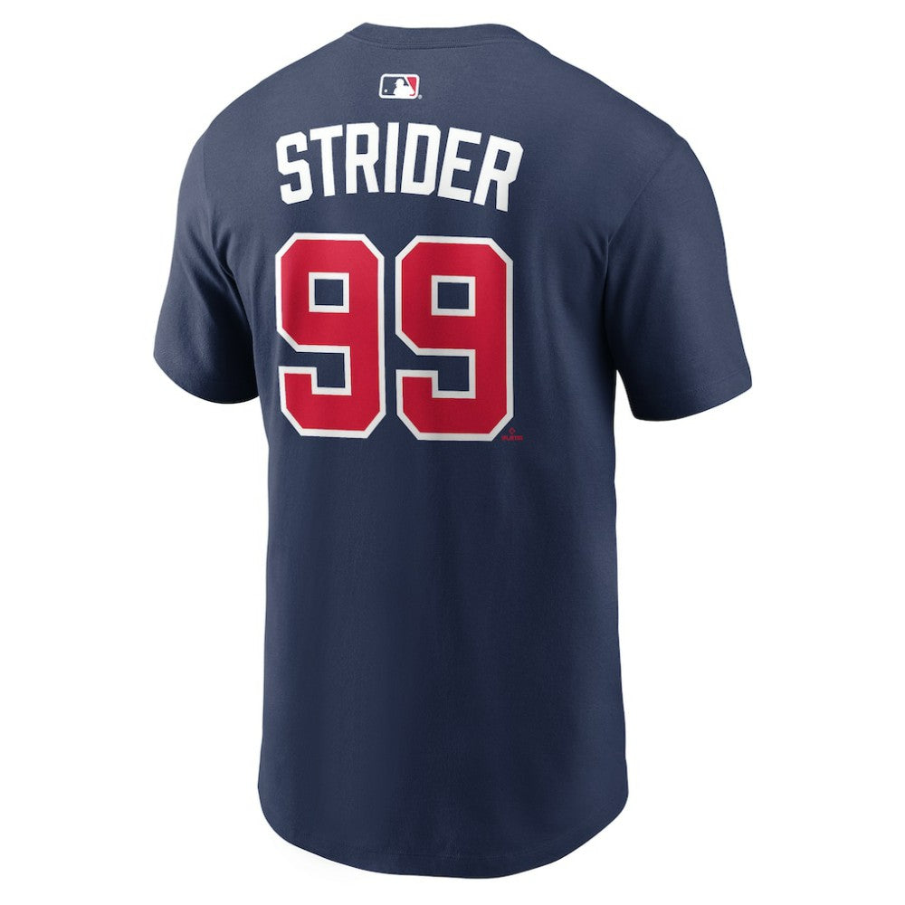 Spencer Strider Atlanta Braves Nike Name & Number T-Shirt - Navy - Nike Sale