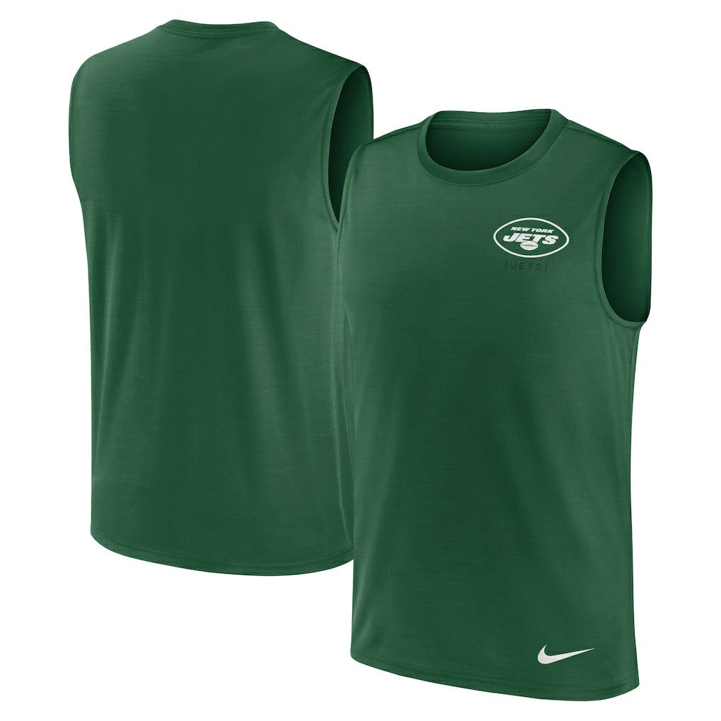 Nike New York Jets Large Logo Lightweight Dri-FIT Muscle Tank Top Green