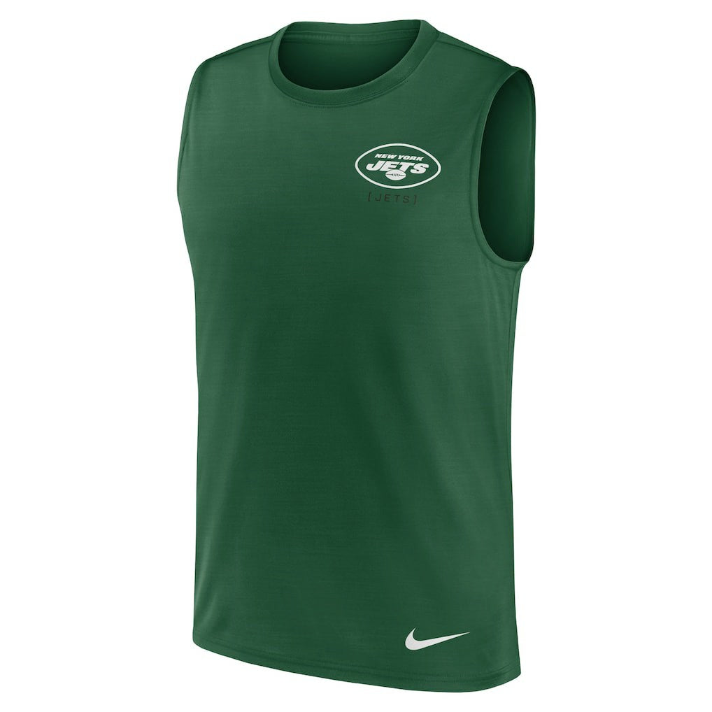 Nike New York Jets Large Logo Lightweight Dri-FIT Muscle Tank Top Green