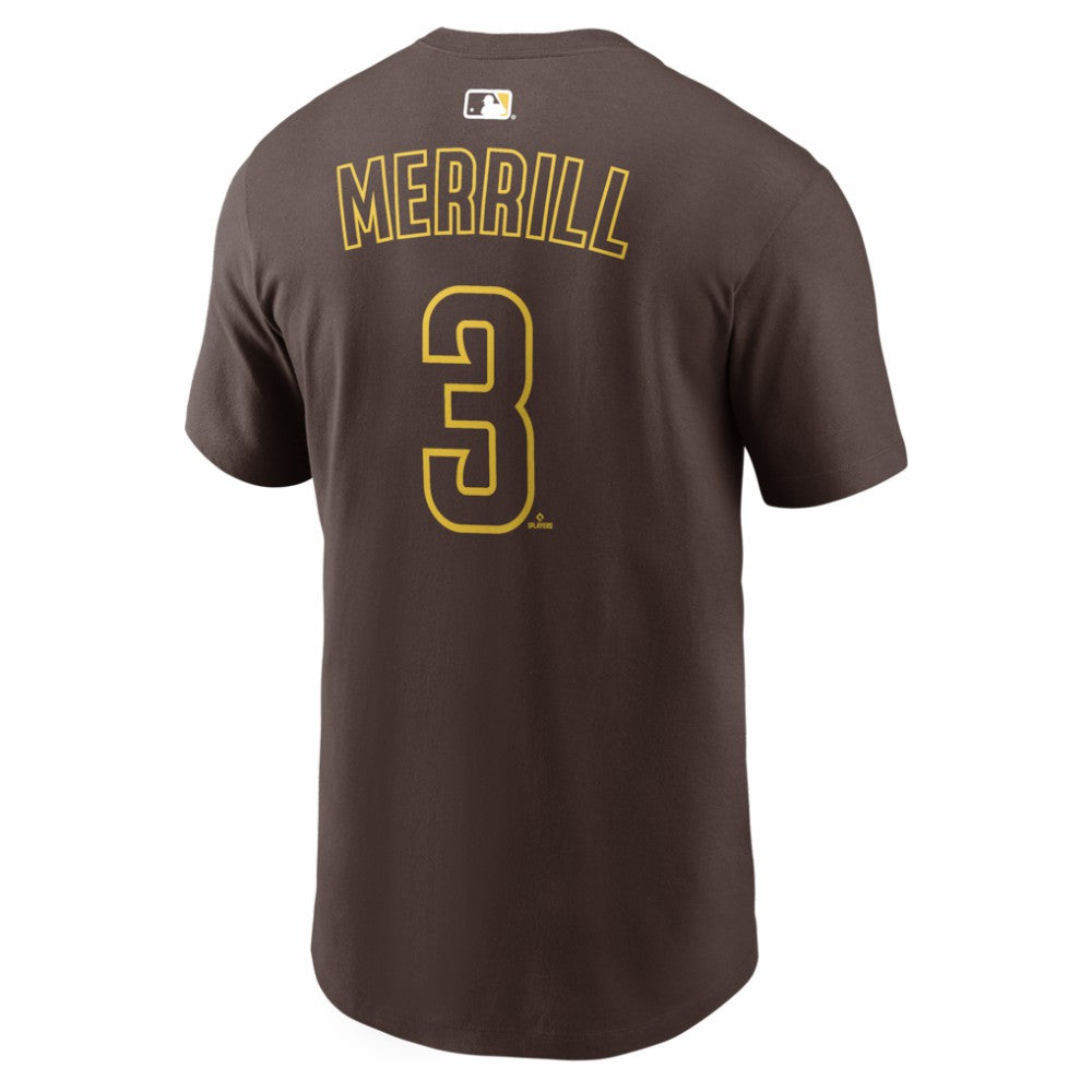 Jackson Merrill San Diego Padres Nike Home Name & Number T-Shirt - Brown - Nike Online