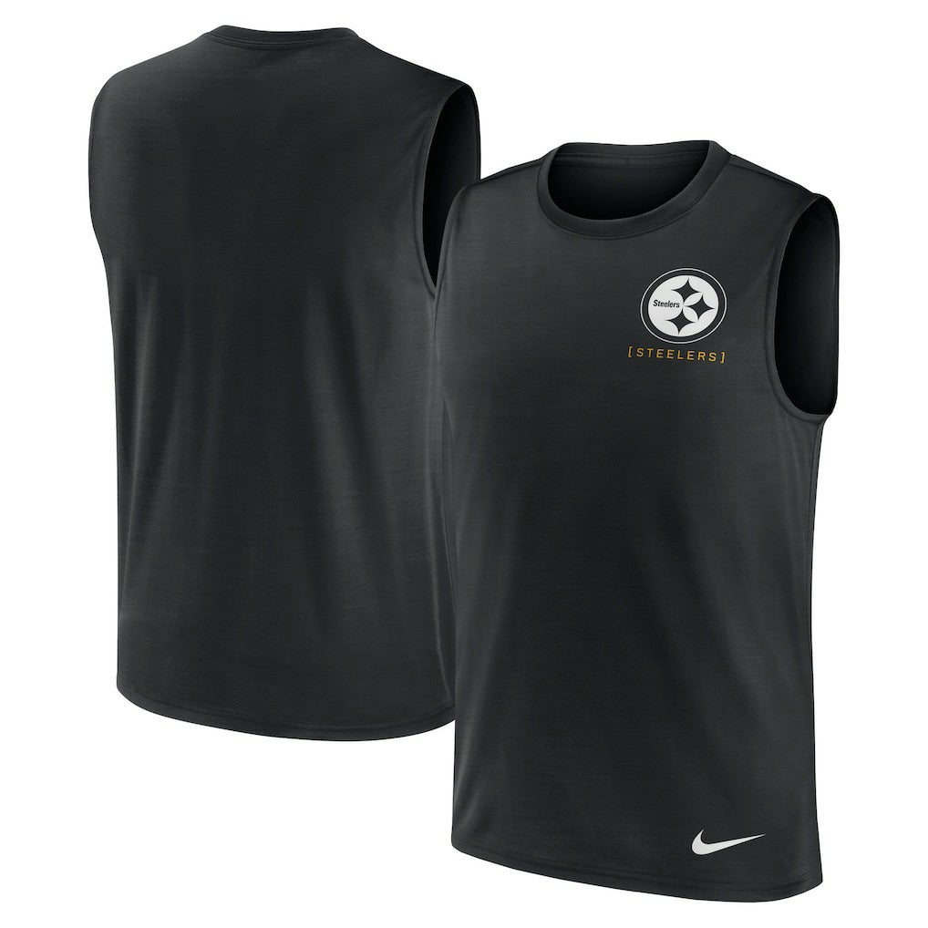 Nike Pittsburgh Steelers Large Logo Lightweight Dri-FIT Muscle Tank Top Black