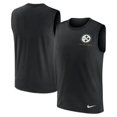 Nike Pittsburgh Steelers Large Logo Lightweight Dri-FIT Muscle Tank Top Black