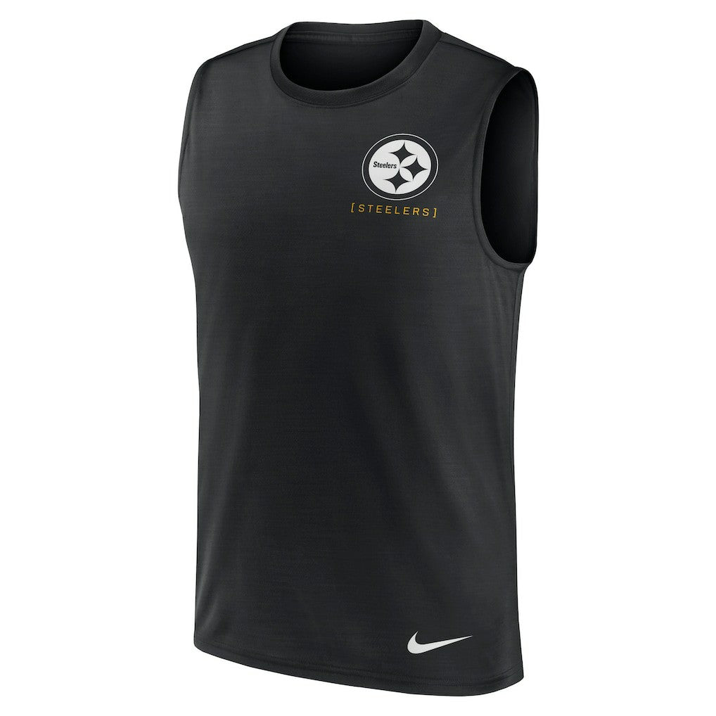 Nike Pittsburgh Steelers Large Logo Lightweight Dri-FIT Muscle Tank Top Black