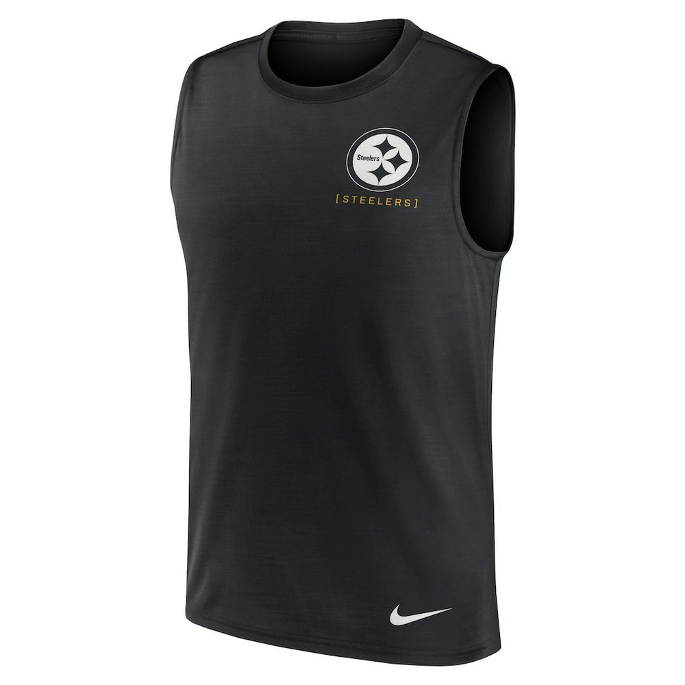 Nike Pittsburgh Steelers Large Logo Lightweight Dri-FIT Muscle Tank Top Black