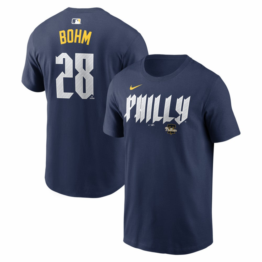 Alec Bohm Philadelphia Phillies Nike City Connect Name & Number T-Shirt - Navy - Nike Lifestyle