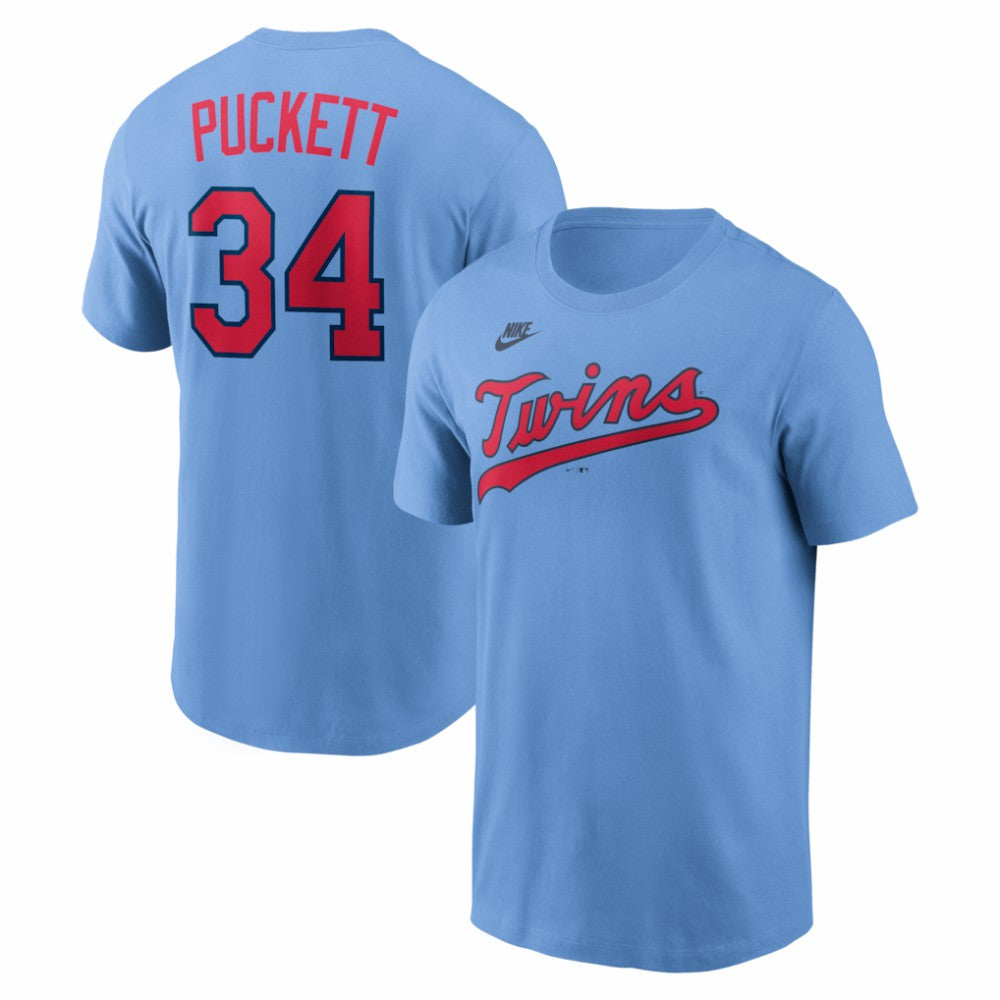 Kirby Puckett Minnesota Twins Nike Cooperstown Collection Name & Number T-Shirt - Light Blue - Nike Online