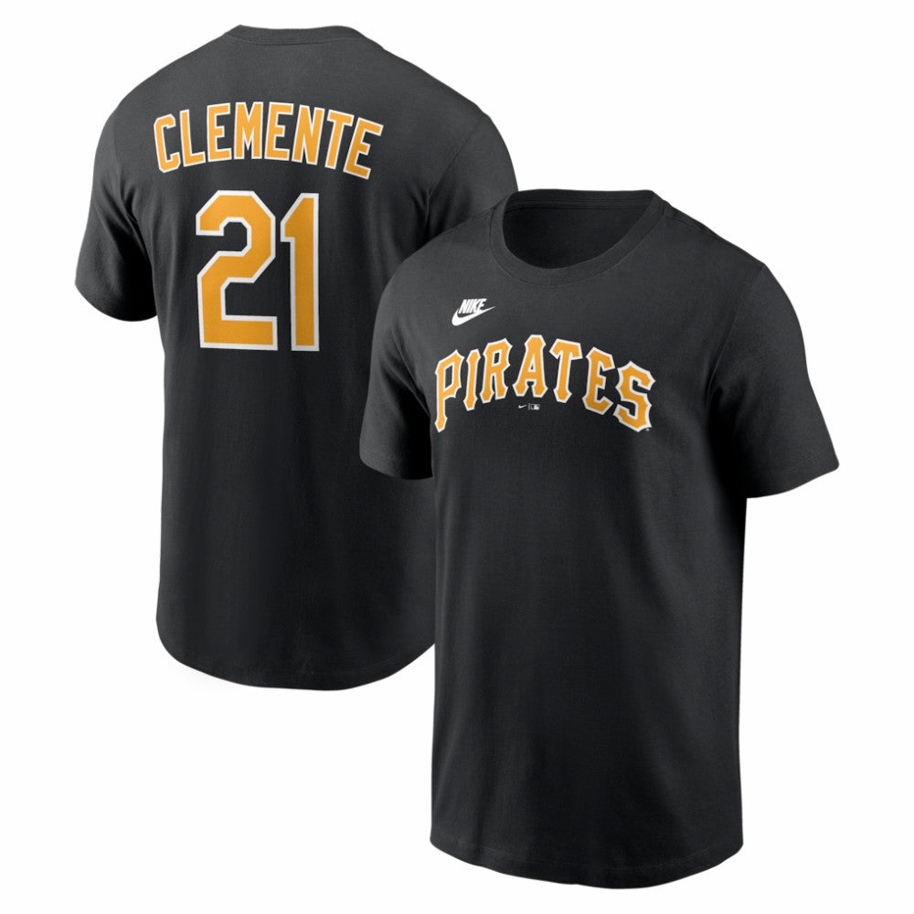 Roberto Clemente Pittsburgh Pirates Nike Cooperstown Collection Name & Number T-Shirt - Black - Nike Sale