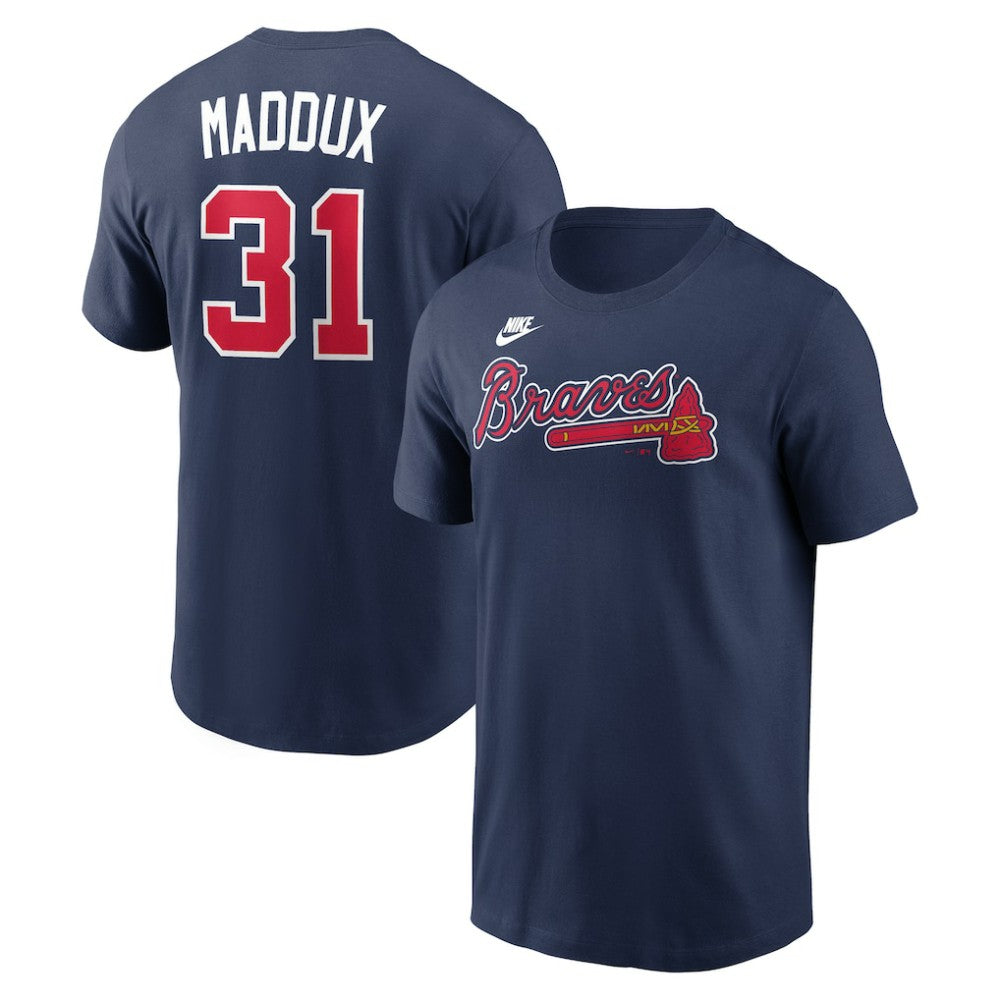 Greg Maddux Atlanta Braves Nike Cooperstown Collection Name & Number T-Shirt - Navy - Nike Discount