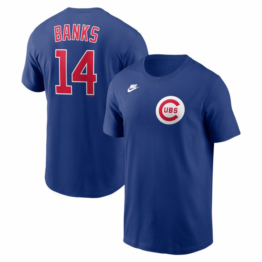 Ernie Banks Chicago Cubs Nike Cooperstown Collection Name & Number T-Shirt - Rush Blue - Nike Lifestyle