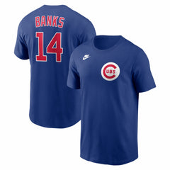 Ernie Banks Chicago Cubs Nike Cooperstown Collection Name & Number T-Shirt - Rush Blue - Nike Lifestyle