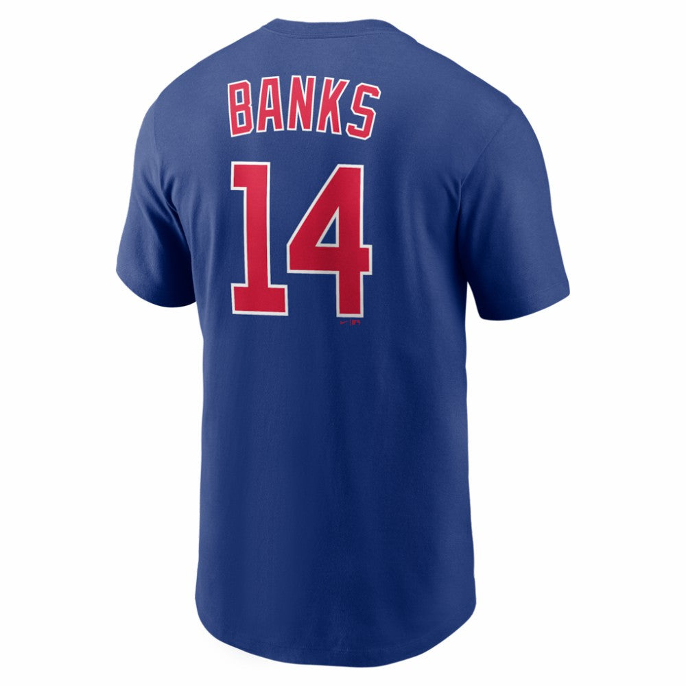 Ernie Banks Chicago Cubs Nike Cooperstown Collection Name & Number T-Shirt - Rush Blue - Nike Lifestyle