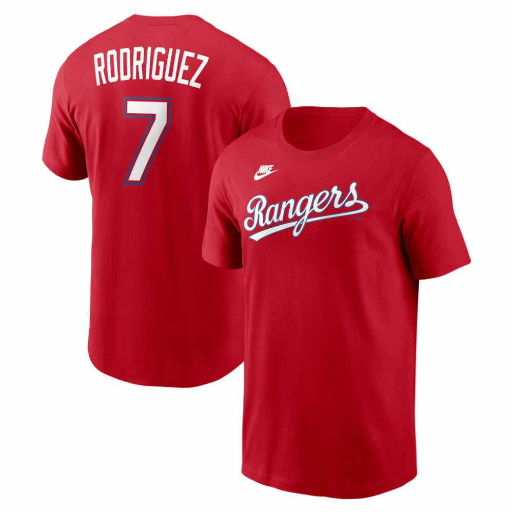 Ivan Rodriguez Texas Rangers Nike Cooperstown Collection Name & Number T-Shirt - Red - Nike Lifestyle