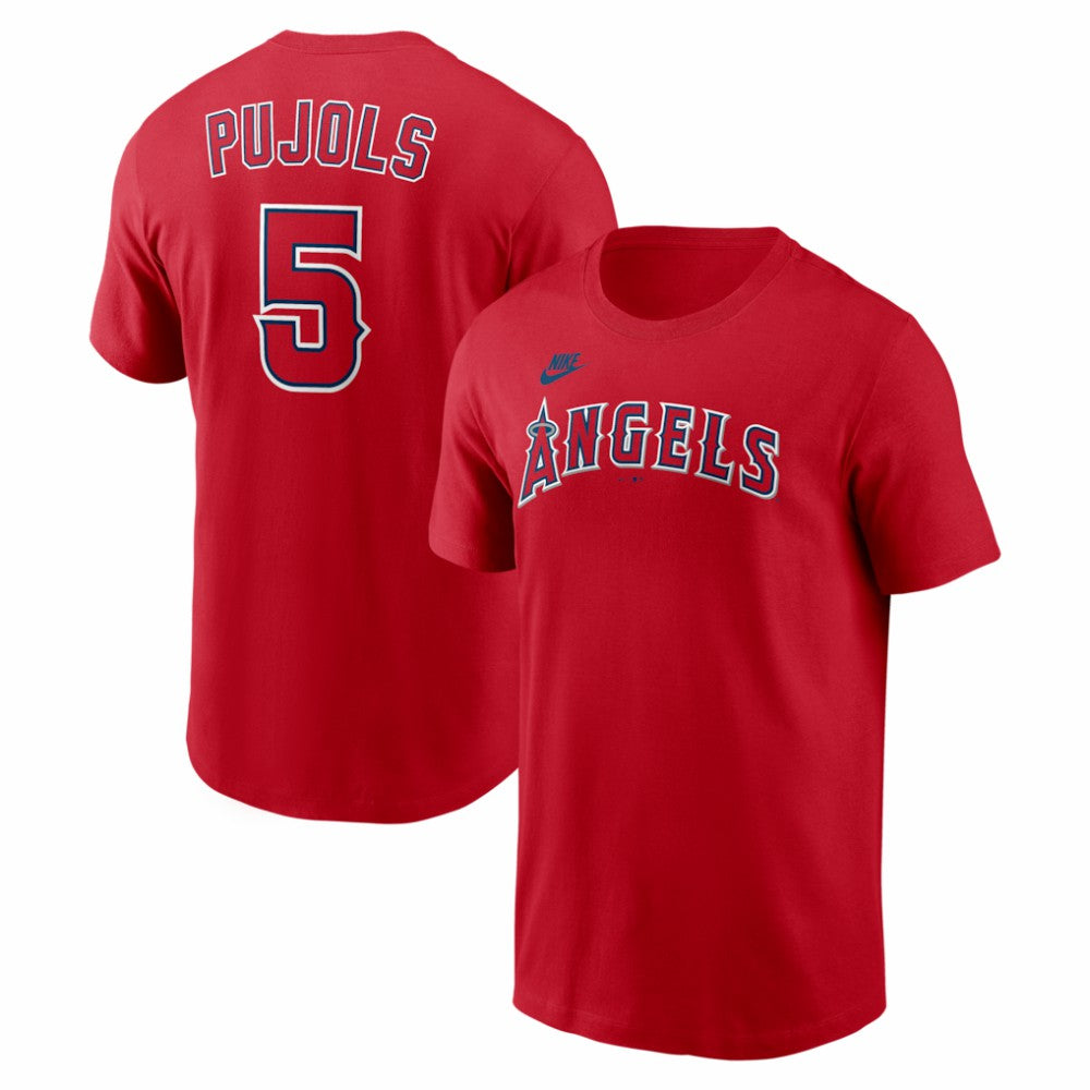 Albert Pujols Los Angeles Angels Nike Cooperstown Collection Name & Number T-Shirt - Red - Nike Discount