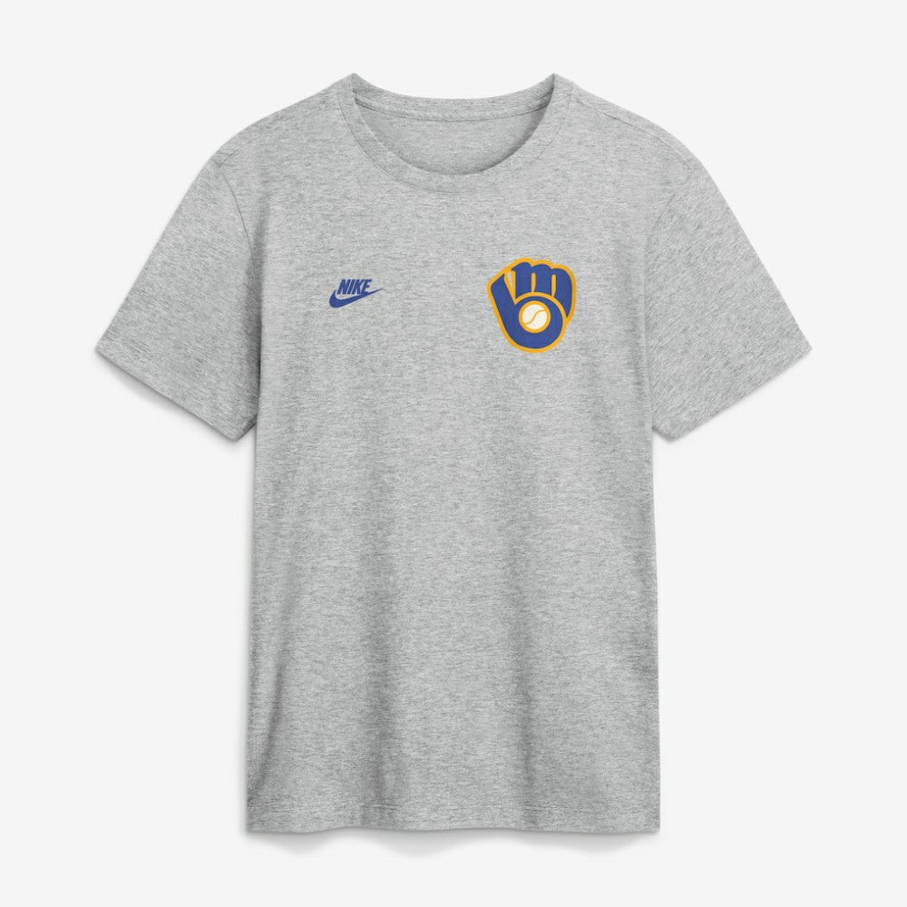 Milwaukee Brewers Nike Cooperstown 2-Hit T-Shirt - Heather Gray - Nike Discount