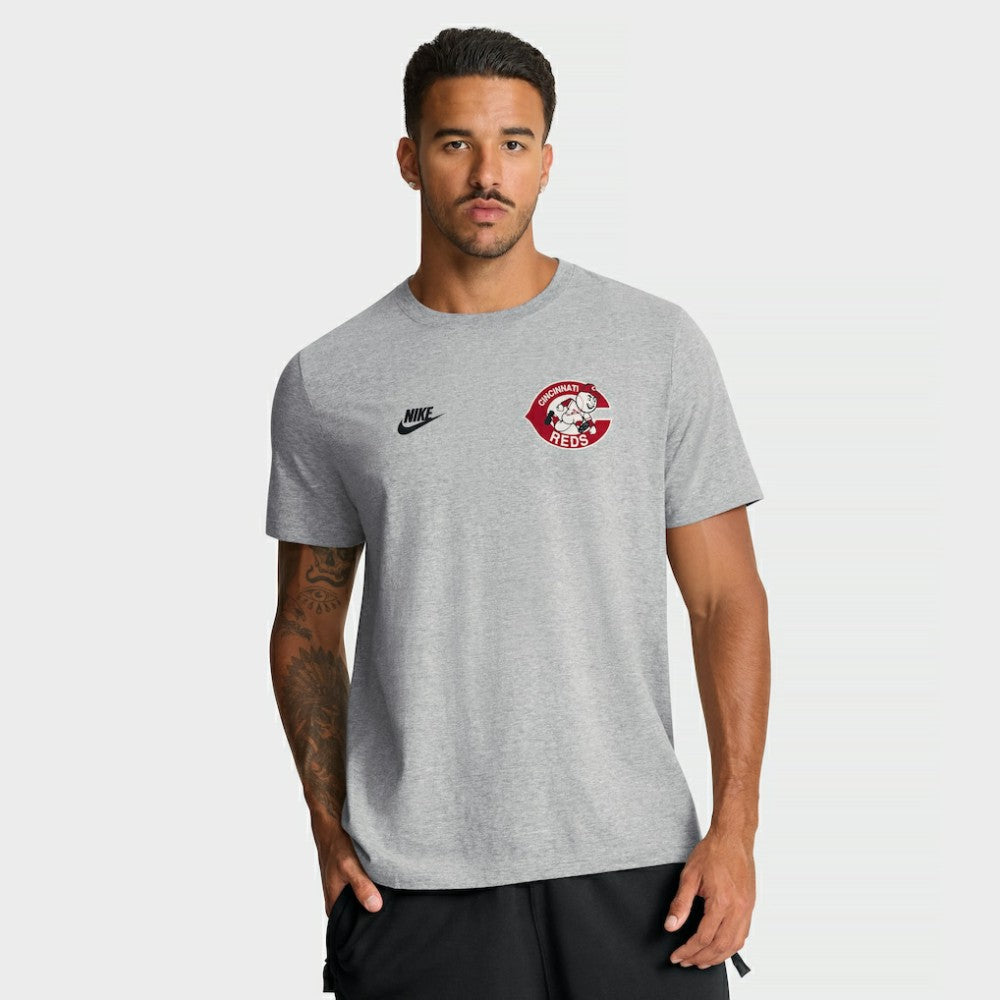 Cincinnati Reds Nike Cooperstown 2-Hit T-Shirt - Heather Gray - Nike on Sale