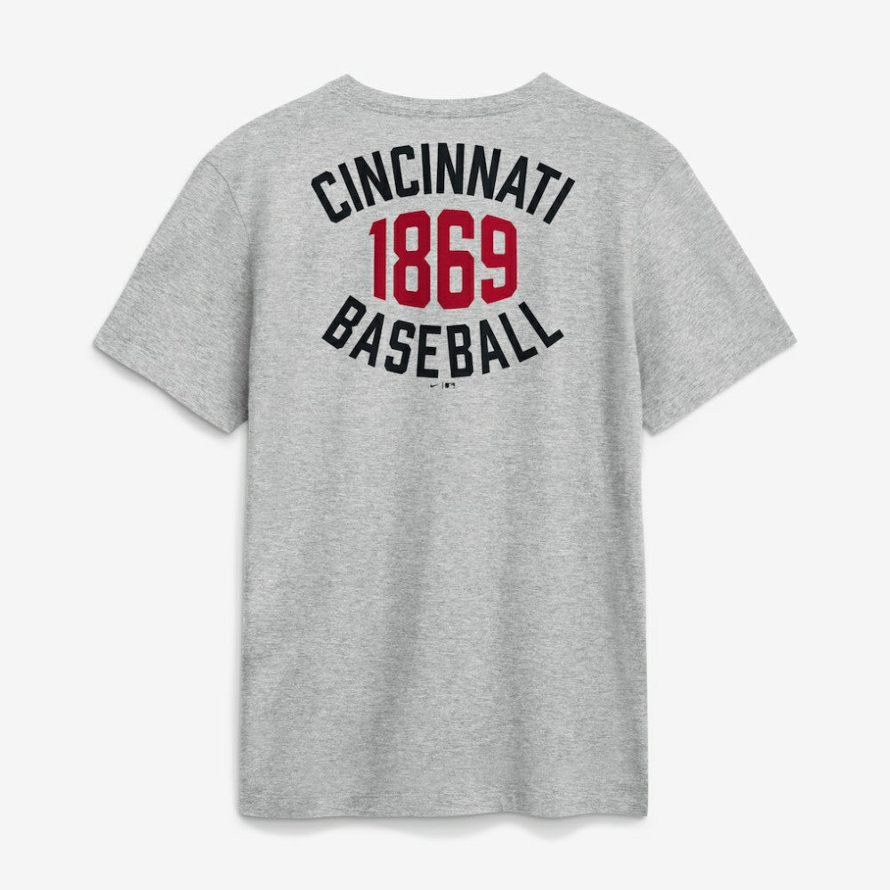Cincinnati Reds Nike Cooperstown 2-Hit T-Shirt - Heather Gray - Nike on Sale