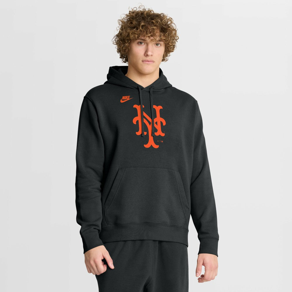 New York Mets Nike Cooperstown Collection Logo Club Hoodie - Black - Nike Online