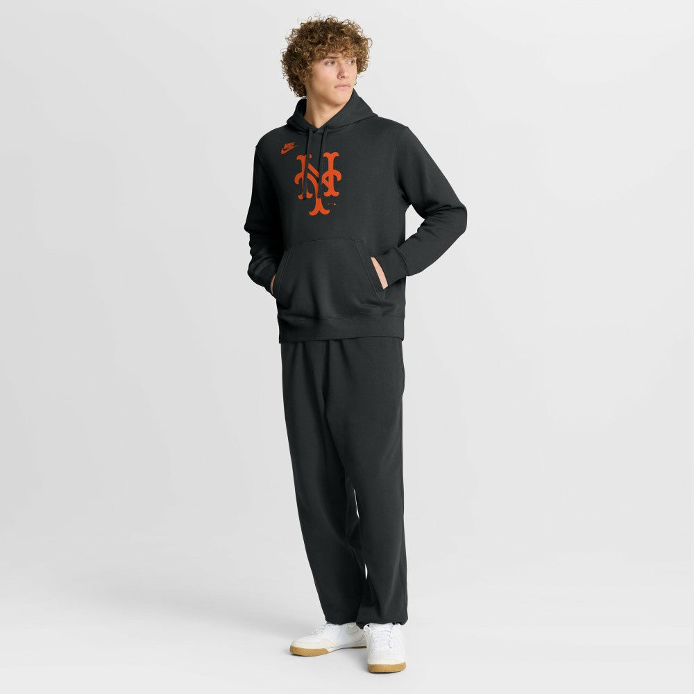 New York Mets Nike Cooperstown Collection Logo Club Hoodie - Black - Nike Online