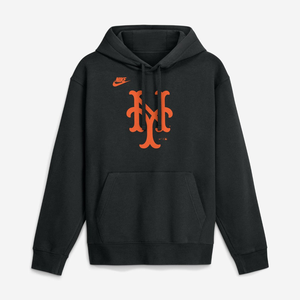 New York Mets Nike Cooperstown Collection Logo Club Hoodie - Black - Nike Online