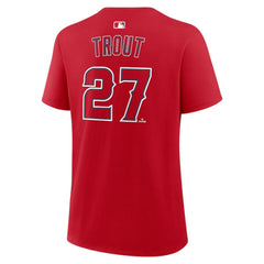 Mike Trout Los Angeles Angels Nike Women's Name & Number T-Shirt - Red - Nike Discount
