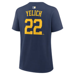 Christian Yelich Milwaukee Brewers Nike Women's Name & Number T-Shirt - Navy - Nike Discount