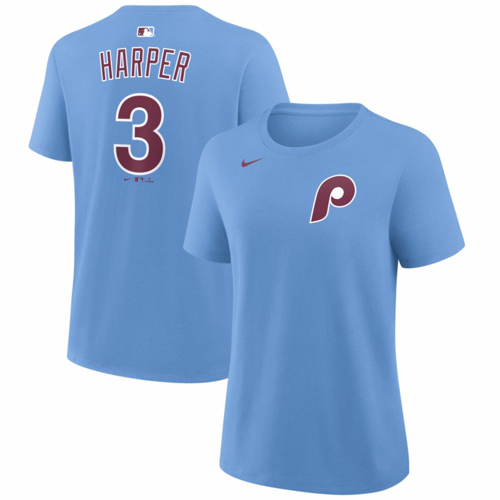 Bryce Harper Philadelphia Phillies Nike Women's Name & Number T-Shirt - Light Blue - Nike Lifestyle