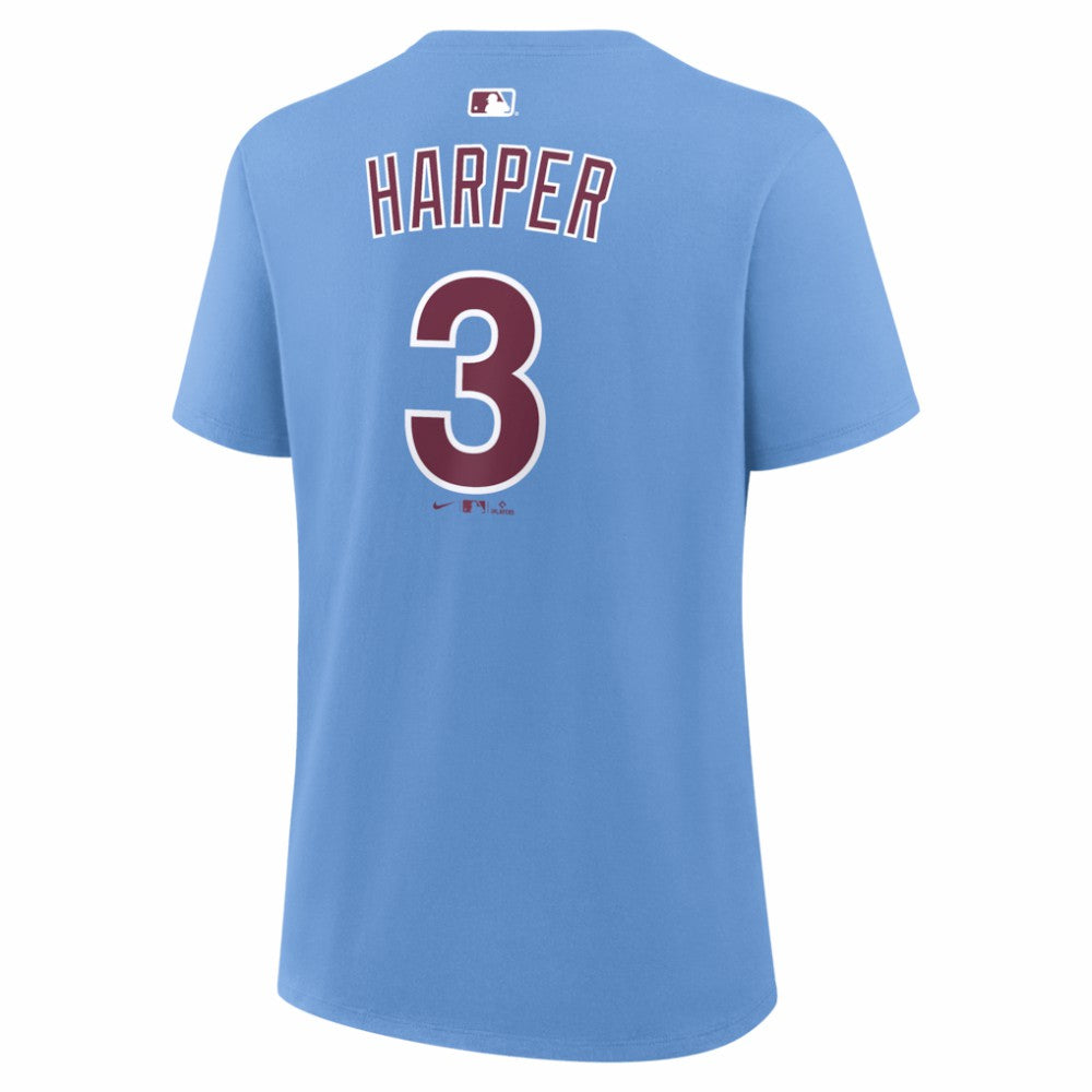 Bryce Harper Philadelphia Phillies Nike Women's Name & Number T-Shirt - Light Blue - Nike Lifestyle