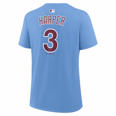 Bryce Harper Philadelphia Phillies Nike Women's Name & Number T-Shirt - Light Blue - Nike Lifestyle