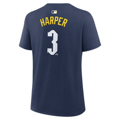 Bryce Harper Philadelphia Phillies Nike Women's City Connect Name & Number T-Shirt - Navy - Nike on Sale