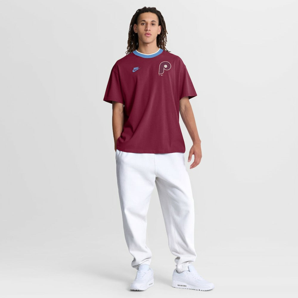Philadelphia Phillies Nike Cooperstown Collection Ringer T-Shirt - Burgundy - Nike Lifestyle