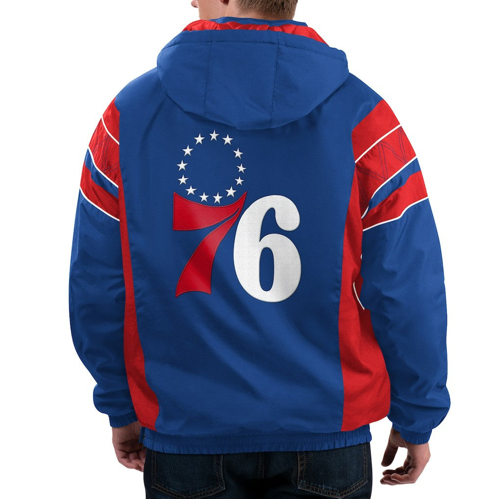 Philadelphia 76ers Starter Home Team Hoodie Half-Zip Jacket Royal
