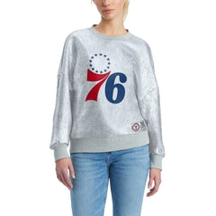 Philadelphia 76ers Tommy Jeans Women's Tracy Pullover Sweatshirt Silver