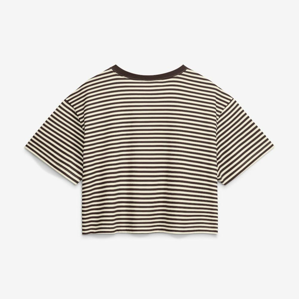 San Diego Padres Nike Women's Cooperstown Collection Striped Cropped T-Shirt - Brown/Cream - Nike Online
