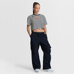 Houston Astros Nike Women's Cooperstown Collection Striped Cropped T-Shirt - Navy/Cream - Nike Online